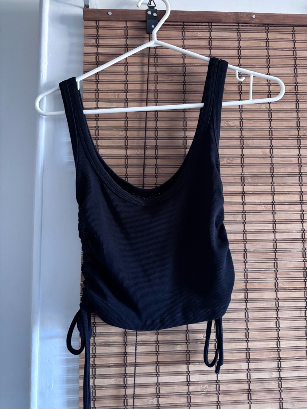 ZARA Black Tank Crop Top with Side Ties - Women